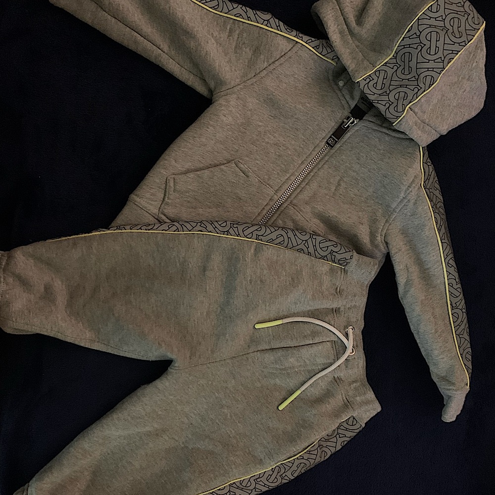Baby 12month Grey Burberry sweatsuit.
